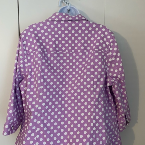CJ Banks women’s purple polka dot Jean jacket size 1X - Picture 6 of 8